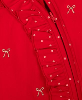 Baby Girls' All-Over Bow Footed Coverall and Headband, 2-Piece Set