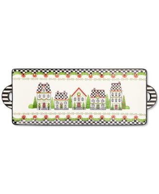 MacKenzie-Childs - Holly Village Ceramic Rectangular Platter