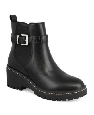 Women's Elis Wedge Heel Buckled Ankle Booties