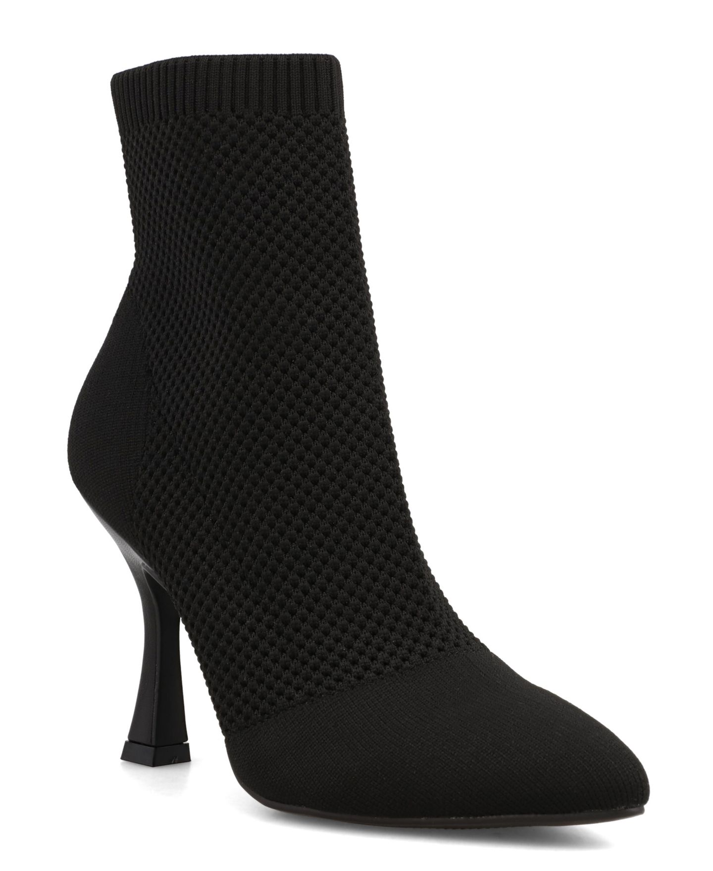 Женские ботинки MIA Pamilla Pointed Toe Knit Dress Booties, цвет: Чёрный — фото 1