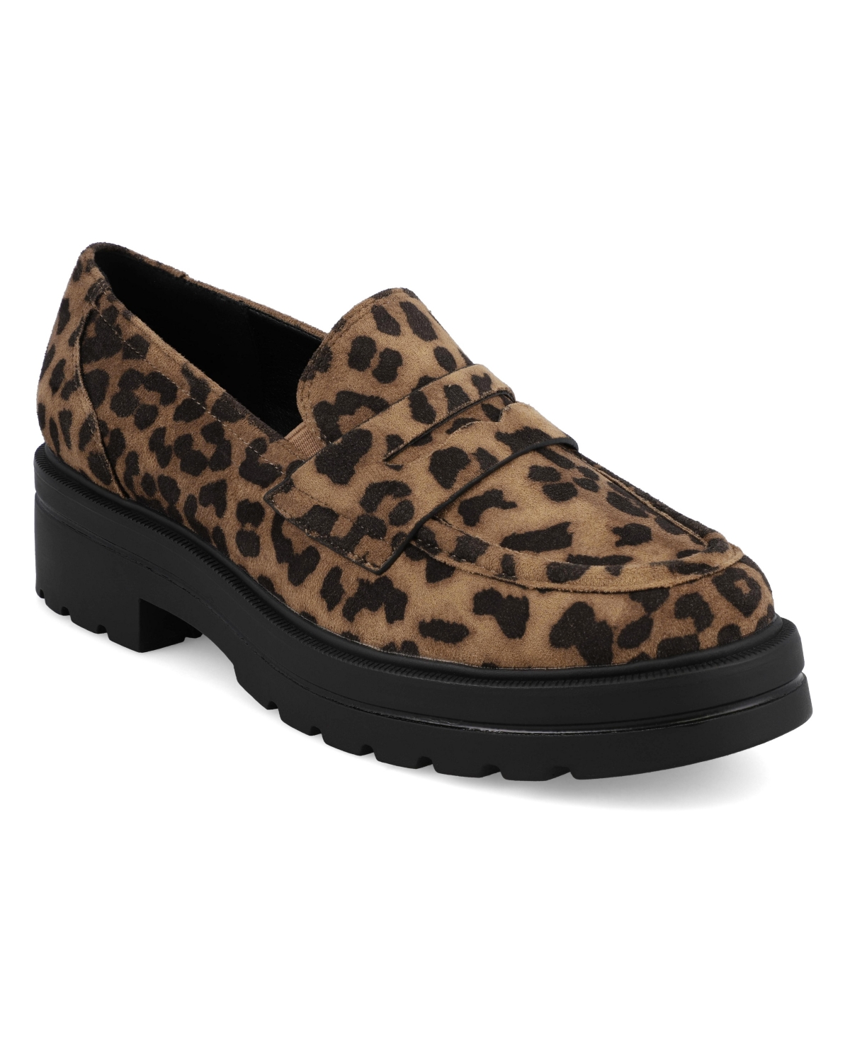 Mia Yoani Lug Sole Penny Loafer In Animal Print