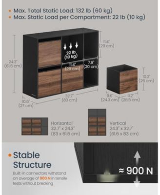 Cube Storage Organizer with 6 slots & 4 Fabric Drawers