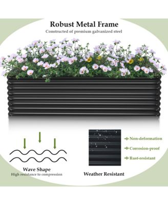 Galvanized Raised Garden Bed Outdoor Planter Box Firewood Rack Log Holder