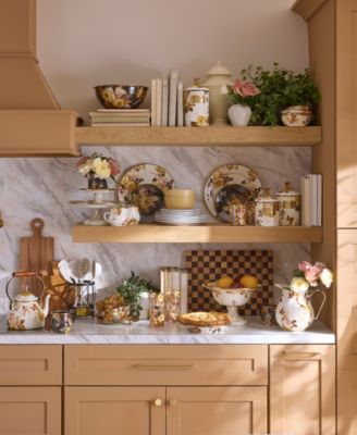 Wild Rose White Enameled 2-Qt. Tea Kettle