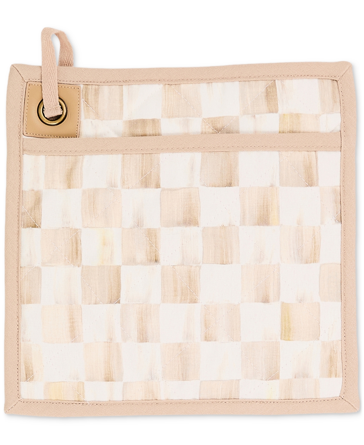 MacKenzie-Childs Mocha Check Cotton Square Potholder