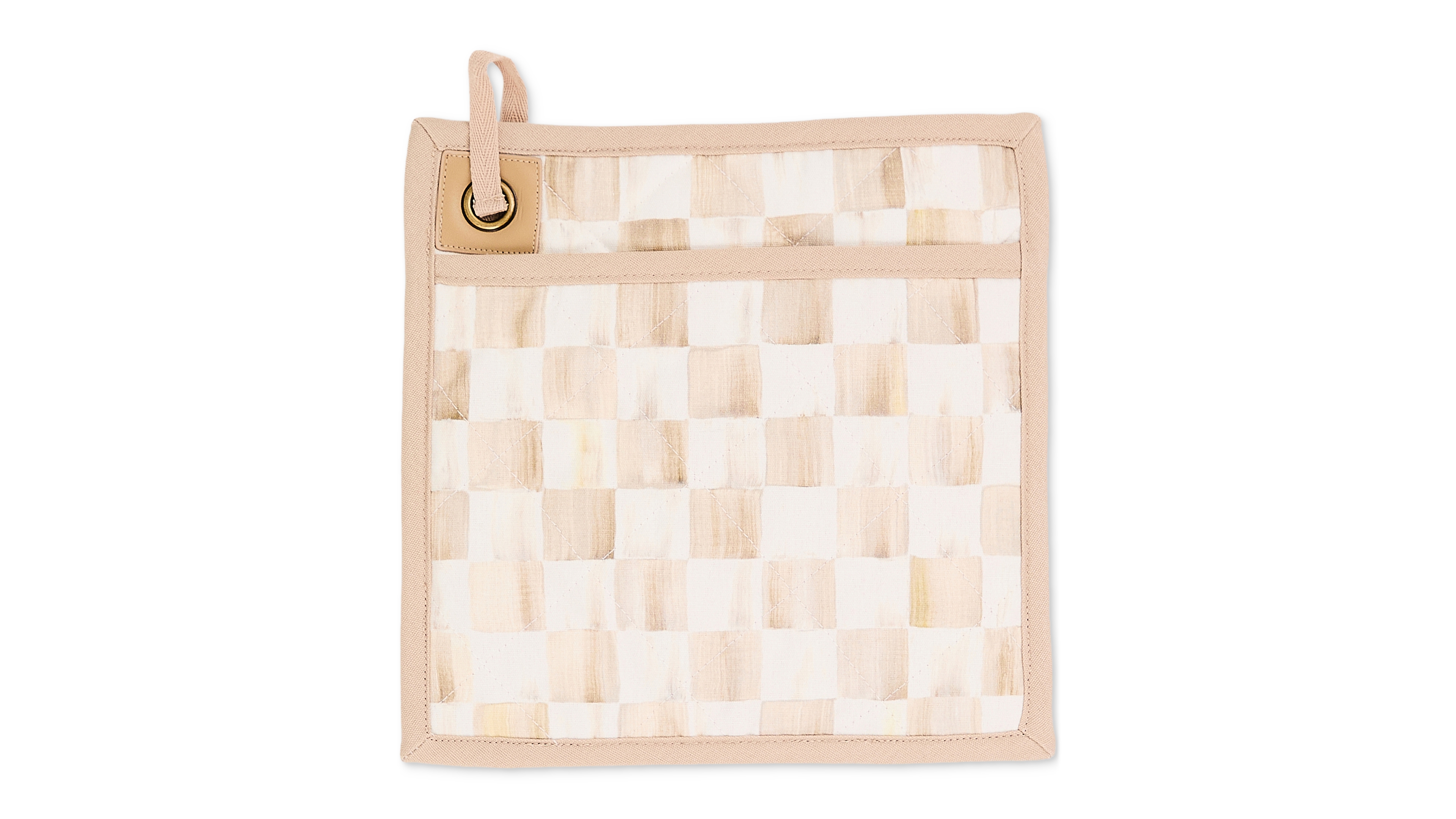MacKenzie-Childs Mocha Check Cotton Square Potholder