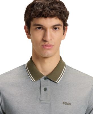 Men's Oxford-Piqu&eacute; Cotton Relaxed-Fit Polo Shirt