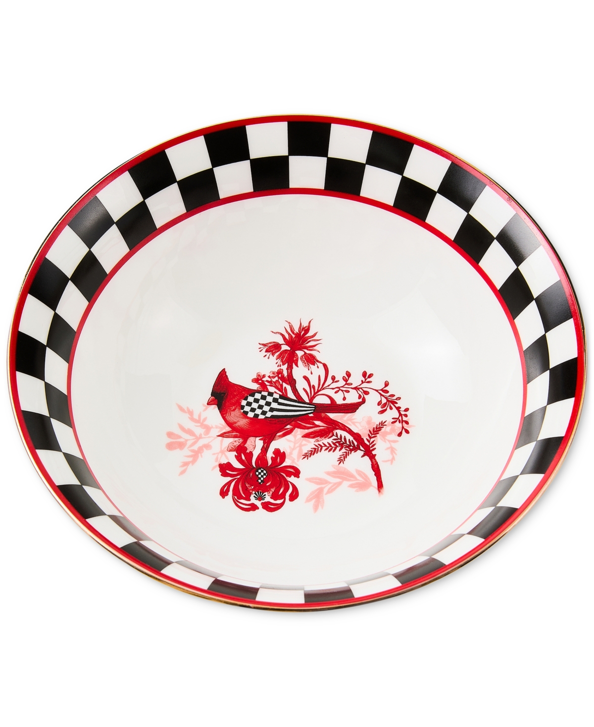 MacKenzie-Childs Cardinal Toile Porcelain Serving Bowl