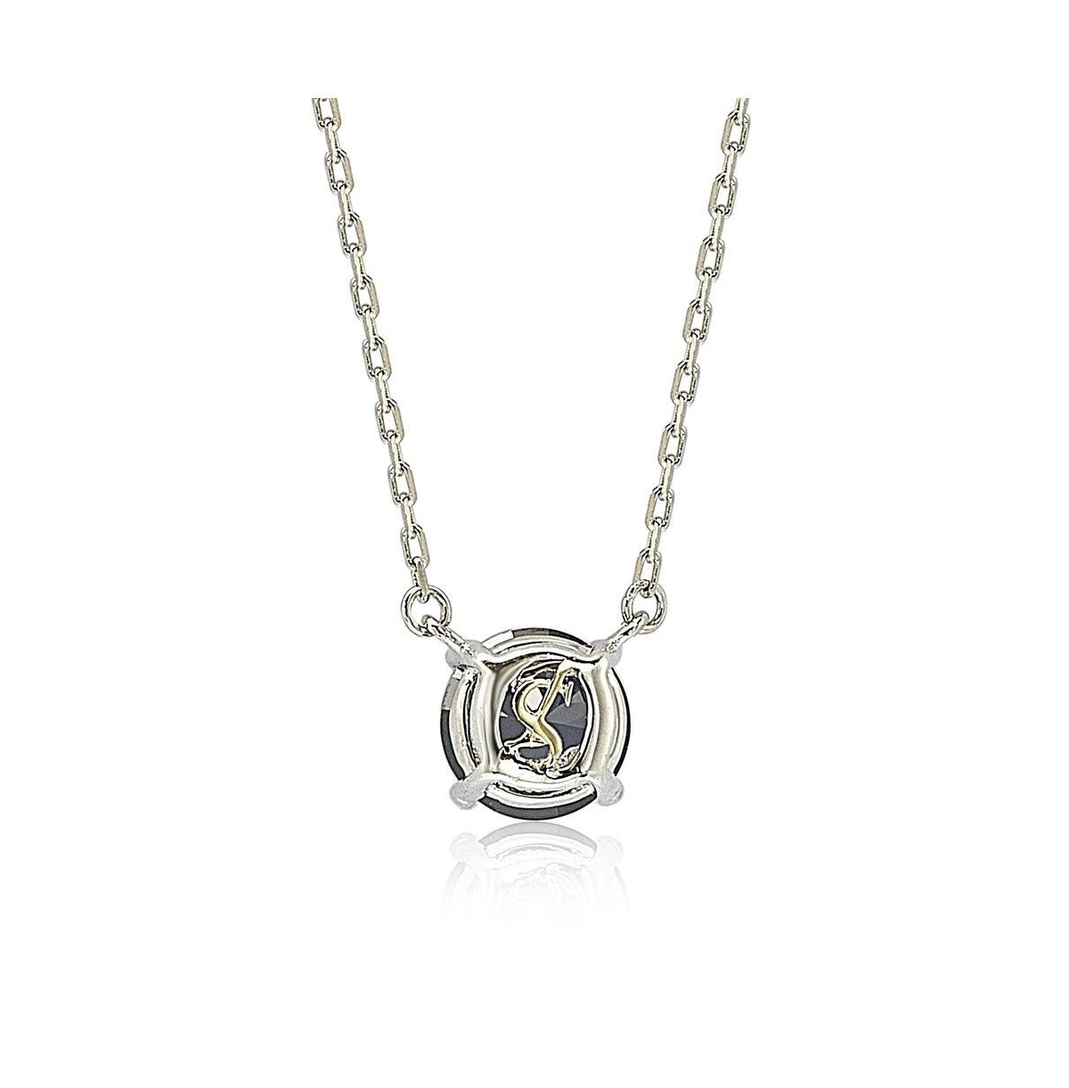 Suzy Levian New York Sterling Silver Sapphire Solitaire Necklace