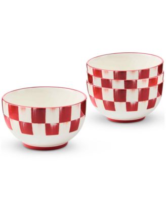 MacKenzie-Childs - Cherry Check Breakfast Bowls, Set of 4