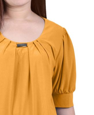 Petite Short Sleeve Balloon Sleeve Top