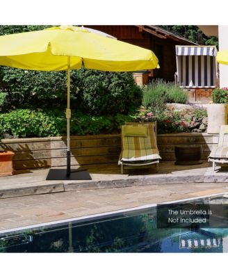25'' Square Patio Umbrella Base Weighted 42 LBS Outdoor Market Stand Footpads