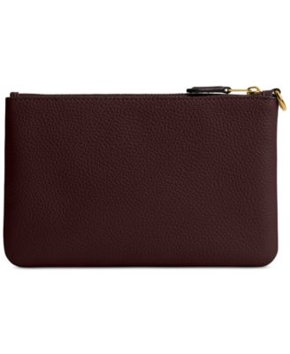 Polished Pebble Leather Small Zip-Top Wristlet