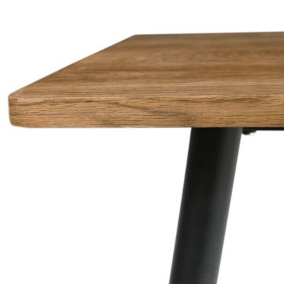 Modern 5-Piece Dining Set, 47 Inch Wood Grain Table with Fabric Upholstered Chairs for Dining Room