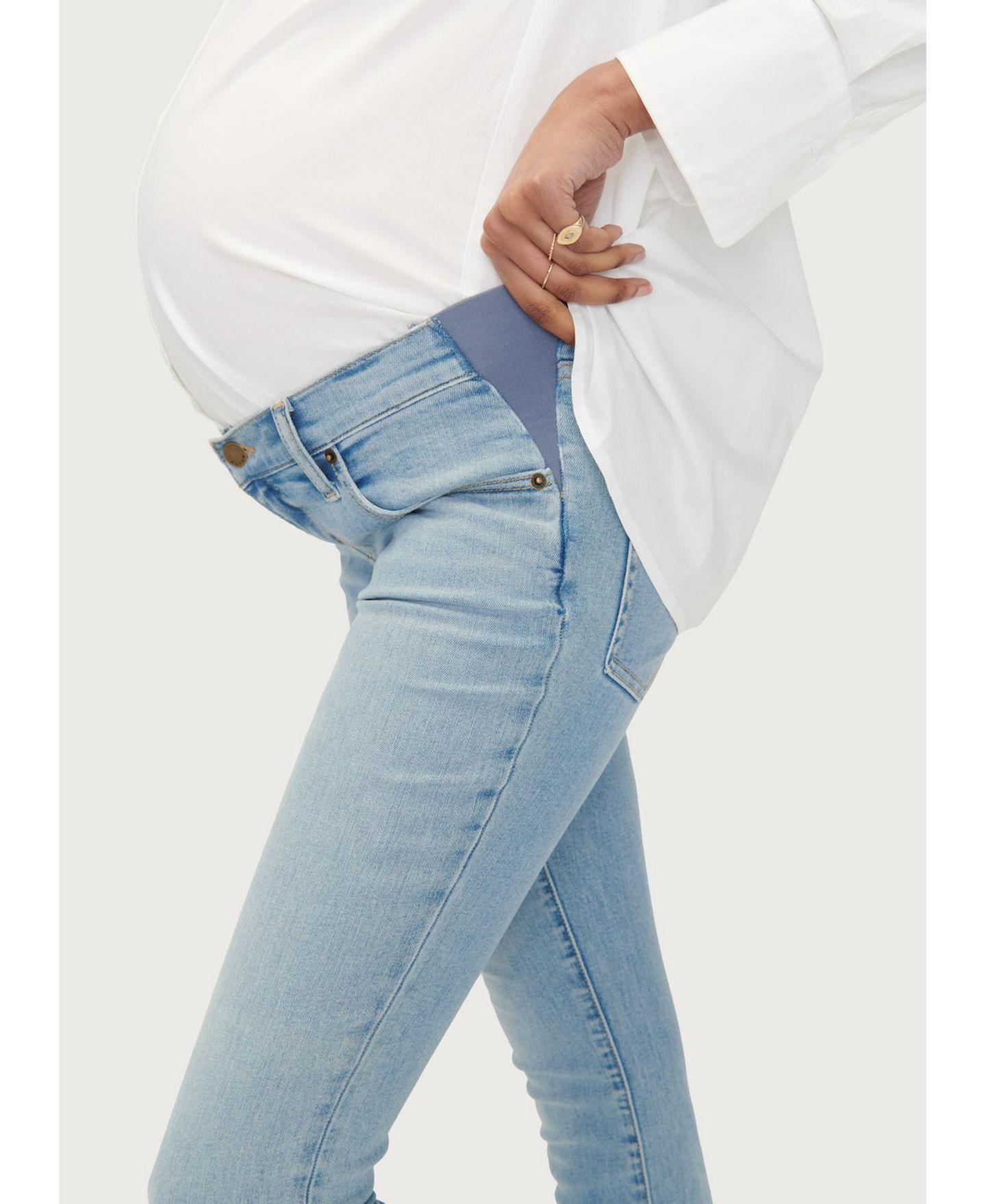 Женские джинсы HATCH Collection The Under the Bump Slim Maternity Jean, цвет: Светлая варка — фото 2
