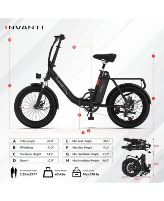 TIDE 2 500W Folding Utility Electric Bike - Black