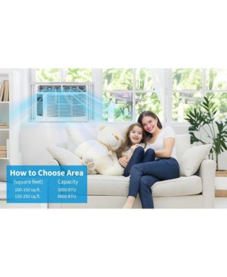6,000 BTU WiFi Smart Window Air Conditioner - Energy Saving, Quiet Operation, Remote Controlled, Fast Cooling for Rooms up to 269 Sq. Ft