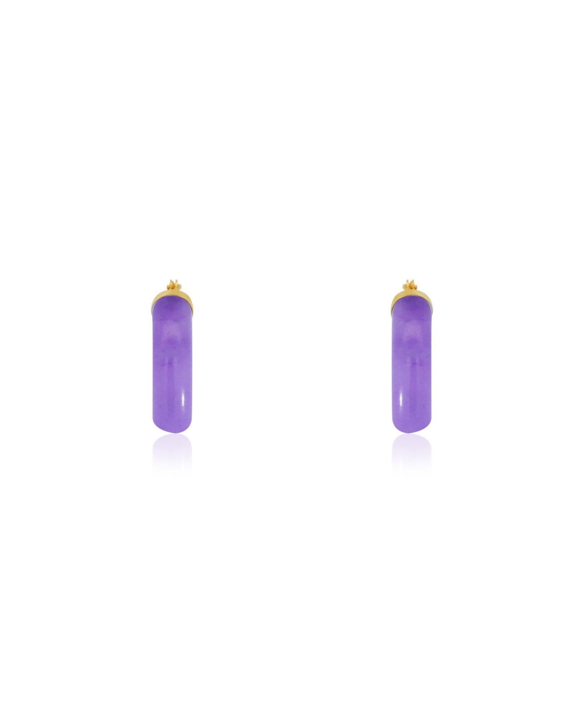The Lovery Lavender Jade Hoop Earrings 14K Gold