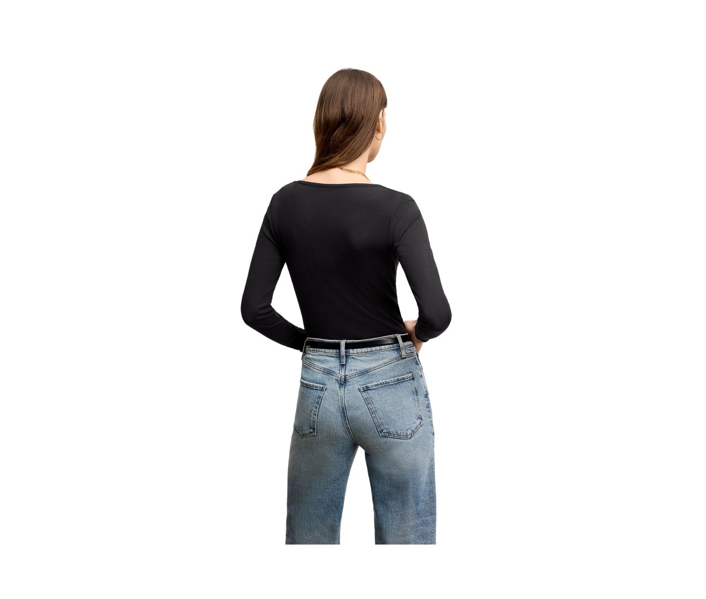 Женская футболка M.M.LaFleur Marcia - Ribbed Pima Cotton, цвет: Чёрный — фото 2
