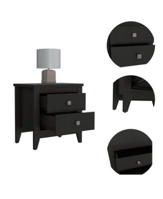 Storage Cabinet NightStand End Table with Two Shelves