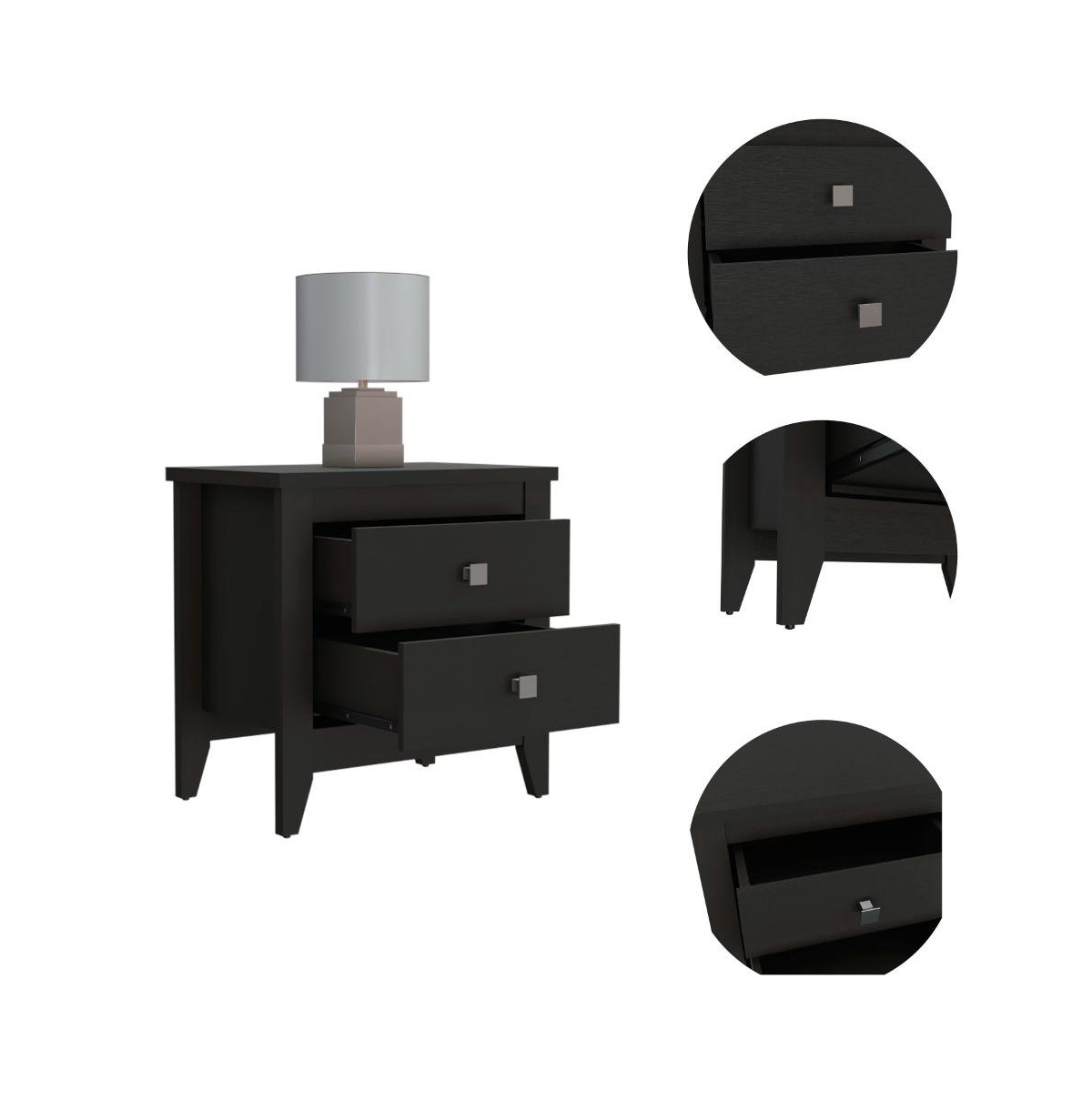Casainc Storage Cabinet NightStand End Table with Two Shelves