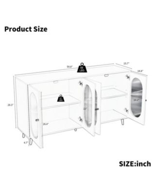 Freestanding Storage Accent Cabinet with Acrylic Doors