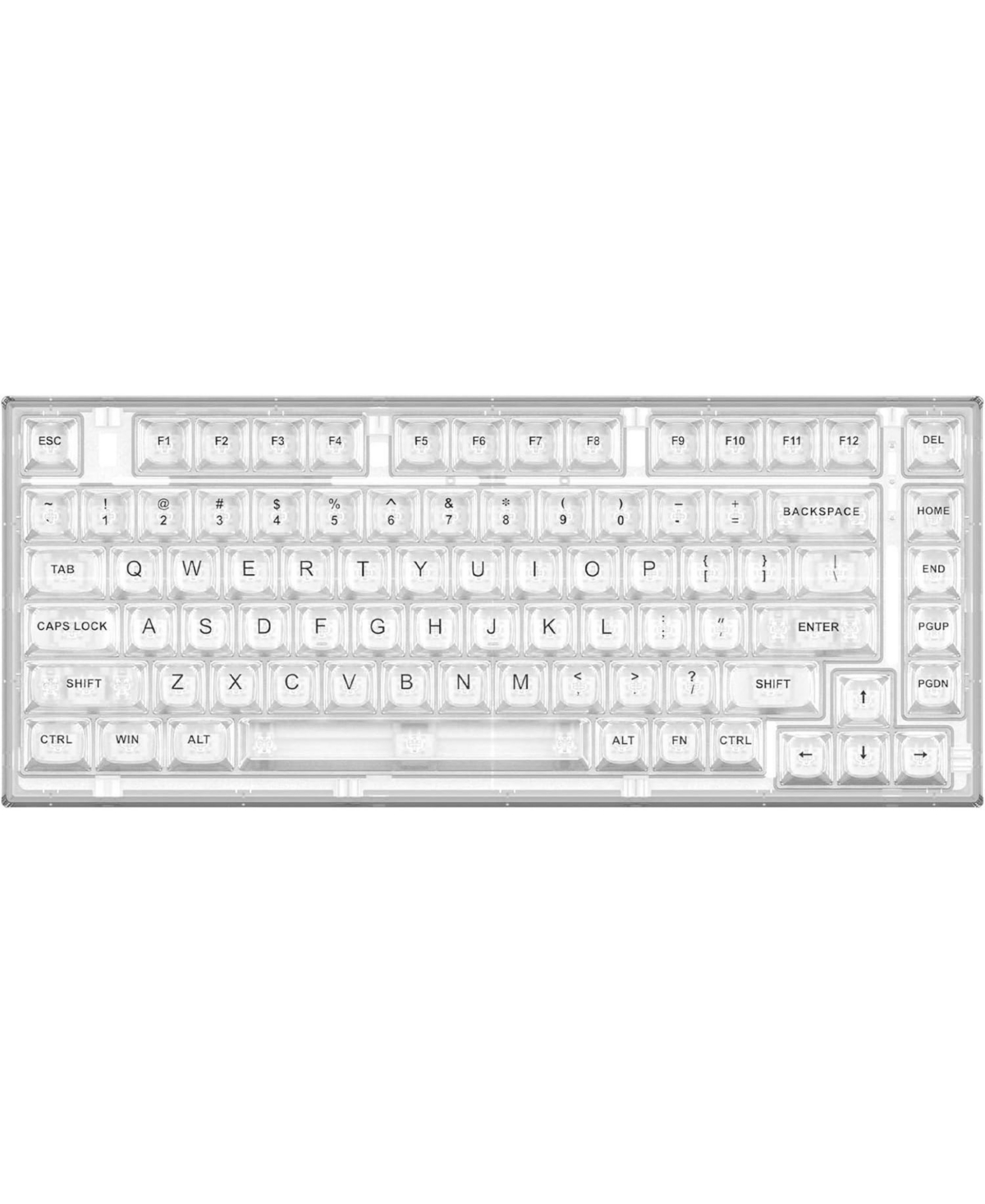 Yunzii X75 Pro 82 Key Wireless Hot Swappable Mechanical Gaming Keyboard with Transparent Keycaps,Gasket Mount,BT5.0/2.4G/Usb-c Crystal Ice Switch, Wir