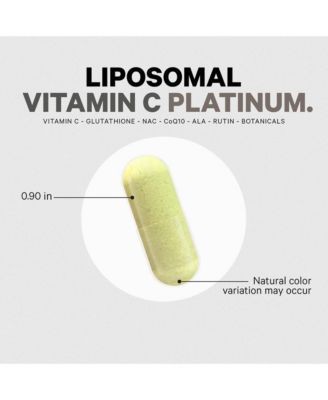Liposomal Vitamin C+ Platinum - 1000 Mg Vitamin C Vitamins, Glutathione, NAC (N Acetyl Cysteine), Resveratrol, 180 Capsules