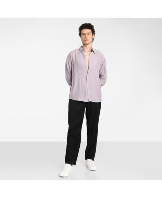 Men's Lilac Breezy Wrinked Shirt