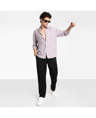 Men's Lilac Breezy Wrinked Shirt