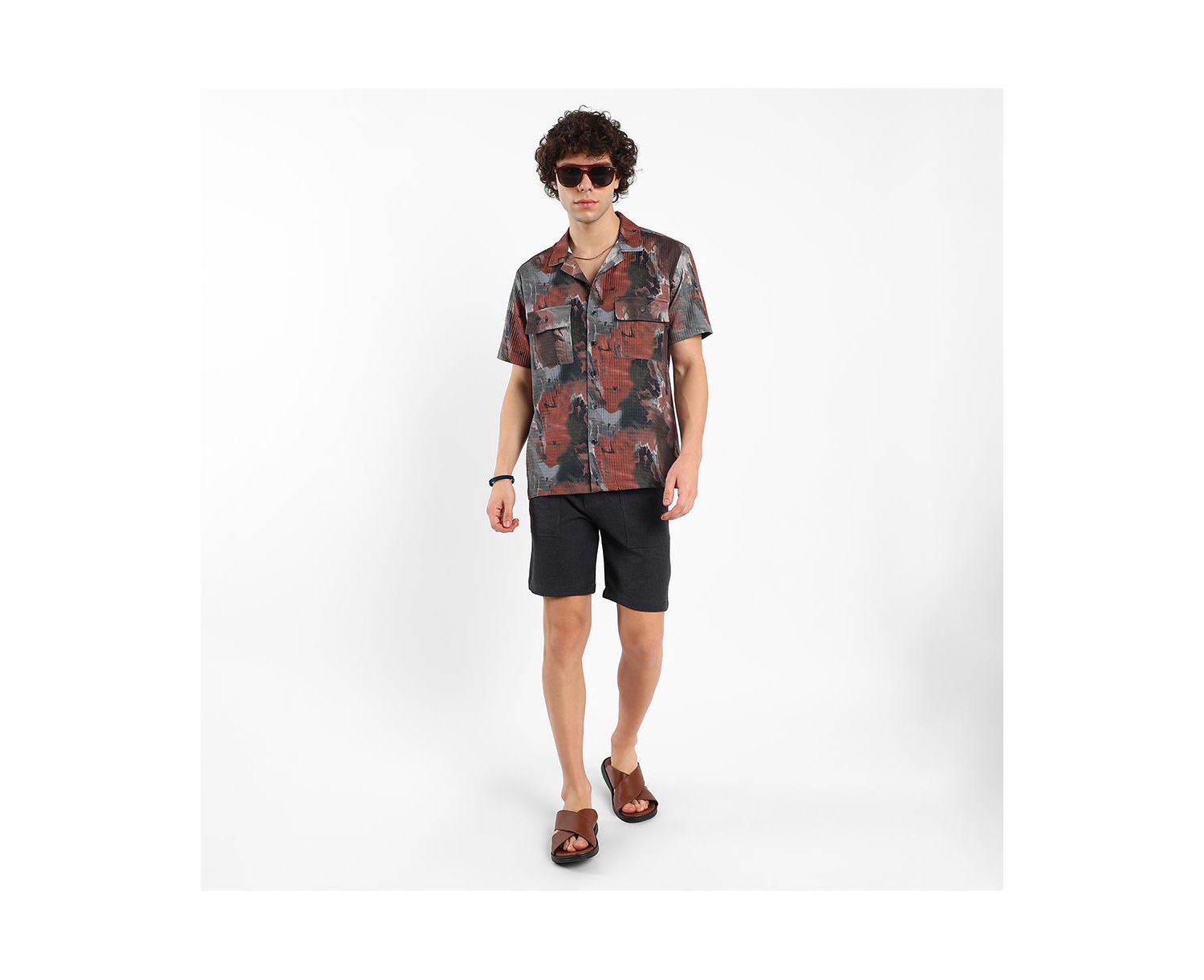 Men's Abstract Utility Oversized Shirt