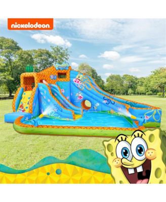 SpongeBob Deluxe Inflatable Water Slide with Climbing Wall, 2 Slides & Splash Pool