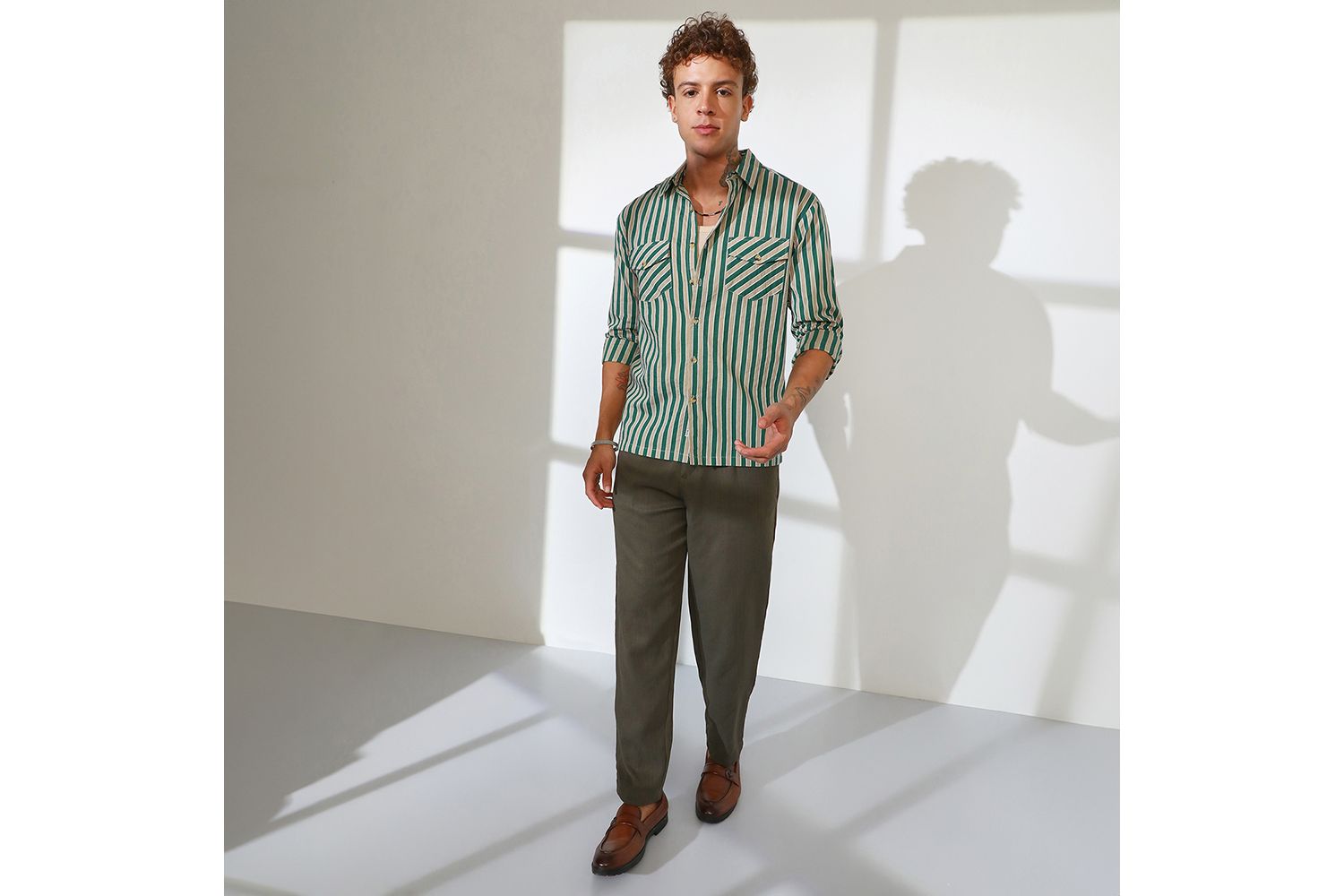 Men's Candy Striped Oversized Shirt