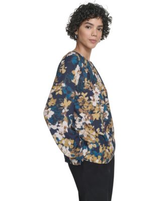 Women's&nbsp;Long Sleeve Keyhole Blouse