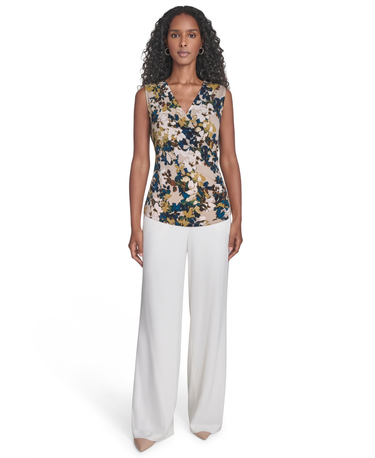 Calvin Klein Women'sâ Sleeveless V-neck Top In Multi