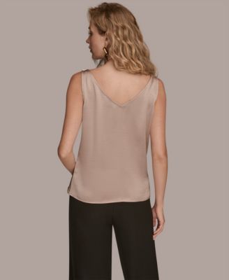 Women's Charmeuse Cowl Neck Tank Top