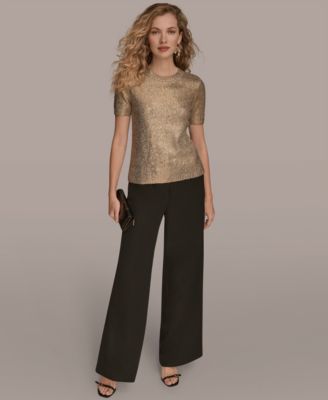 Women's Short Sleeve Foil Sweater