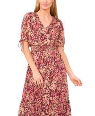 Women's Smocked Waist V-Neck Dress
