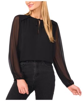Women's Long Sleeve Ruffle Detail Top