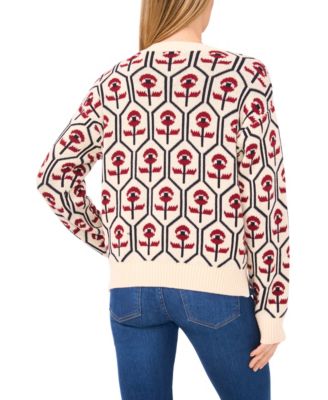Women's Jacquard Mock Neck Sweater