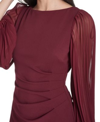 Petite Side Ruched Long Sleeve Dress