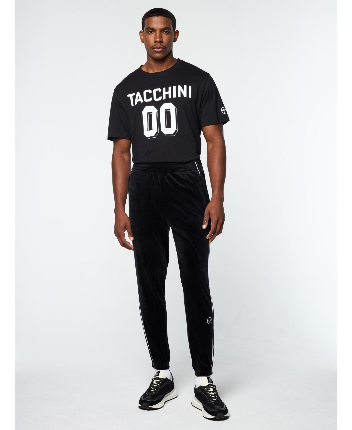 Мужские брюки Sergio Tacchini Big & Tall Lioni Velour Track Pant, цвет: Чёрный — фото 2