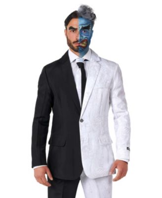 Men's Halloween Costume - Official Two Face - DC Characters Slim Fit Suit - Black and White