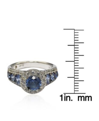 Suzy Levian Sterling Sapphire 7 Stone Ring