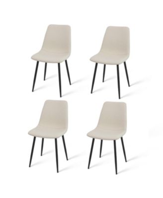 5 Piece Dining Set 47 Inch Rectangular Table Upholstered Chairs Compact Kitchen Table