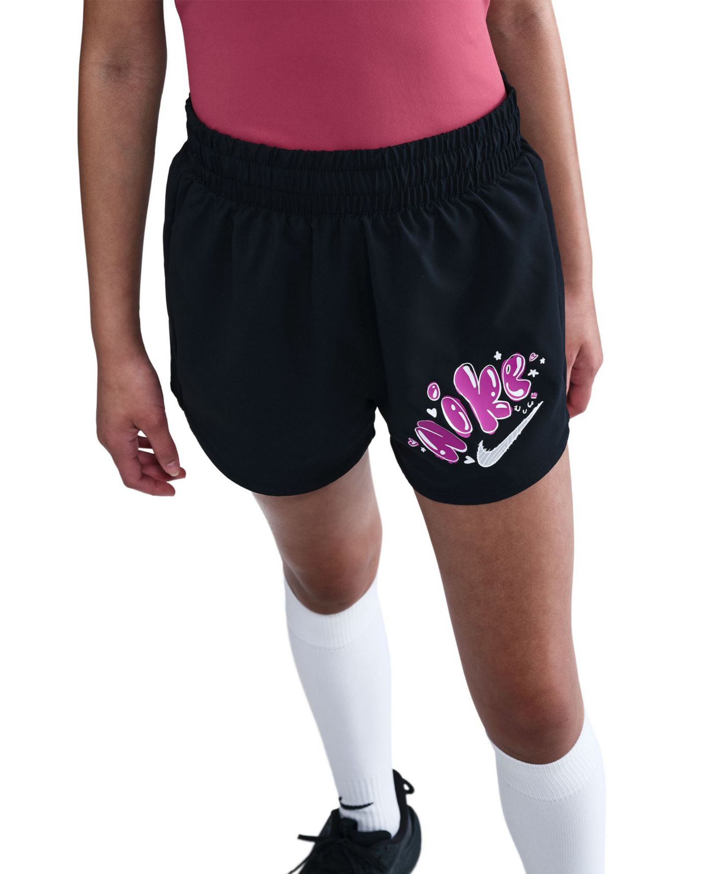 Шорты Nike Sportswear Dri-FIT One Woven High-Waisted Shorts для девочек, цвет: Чёрный — фото 1
