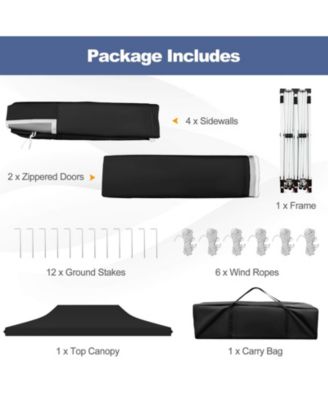 10 x 20FT Pop up Canopy Outdoor Canopy Tent with 6 Sidewalls Carrying Bag