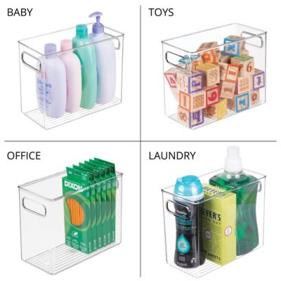 Pantry Storage Bin with Handles - Clear - Made in USA