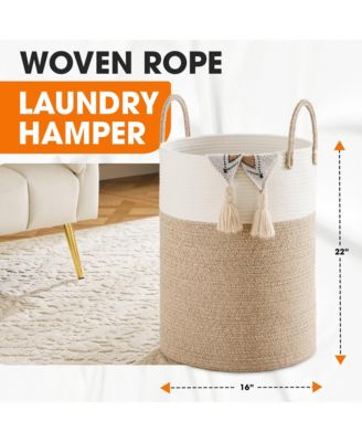 Large Laundry Hamper (15" x 19.7") - 2 Tone Tan