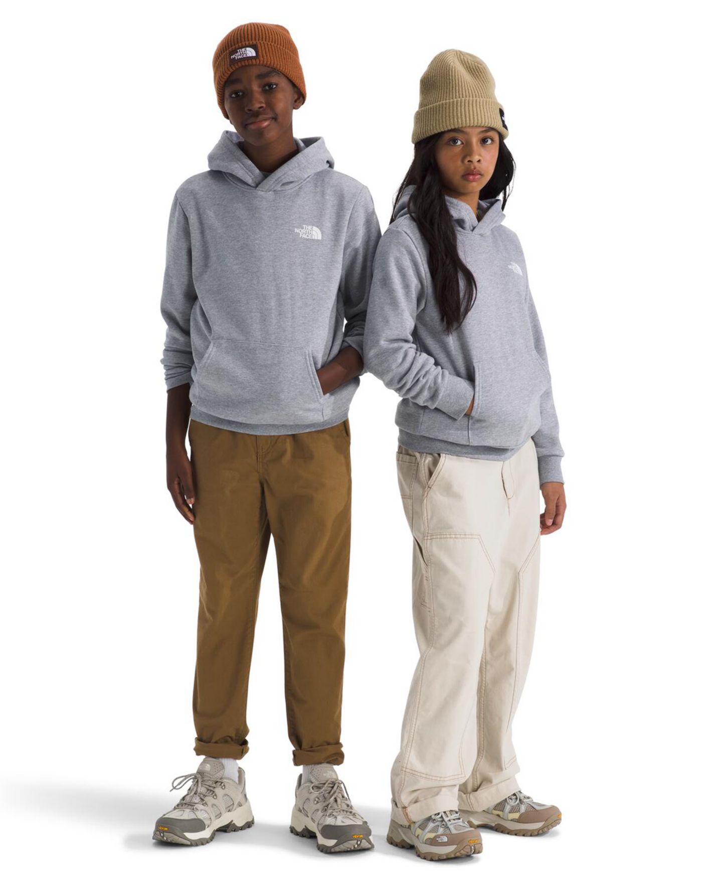 Худи The North Face Big Boys' Teen Evolution Pull-On, цвет: Серый меланжевый / Снежный золотой чернильный — фото 3